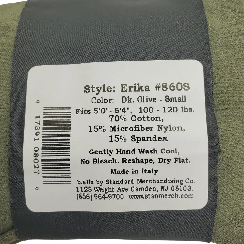 Italian Cotton Tights Small Dark Olive B.ella Erika 90 Denier Sueded NEW Opaque